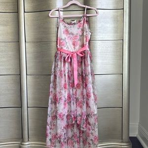 Pink & Violet girl hi low dress